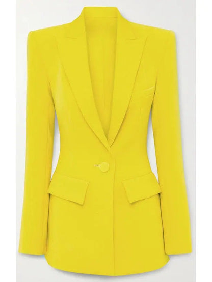 Bright Blazer and Flared Pant Suit in Yellow or Red - Suits & Sets