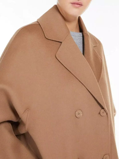 Brushed-Finish Double-Breasted Wool and Cashmere Coat - Coats