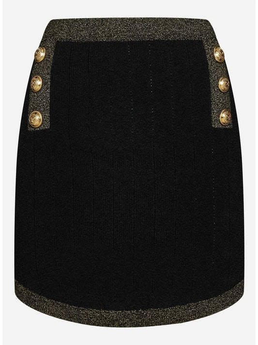 Buttoned Knit Mini Skirt - Skirts