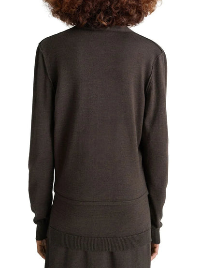 Buttoned Wool-Blend Cardigan with Scarf - Sweaters & Knitwear