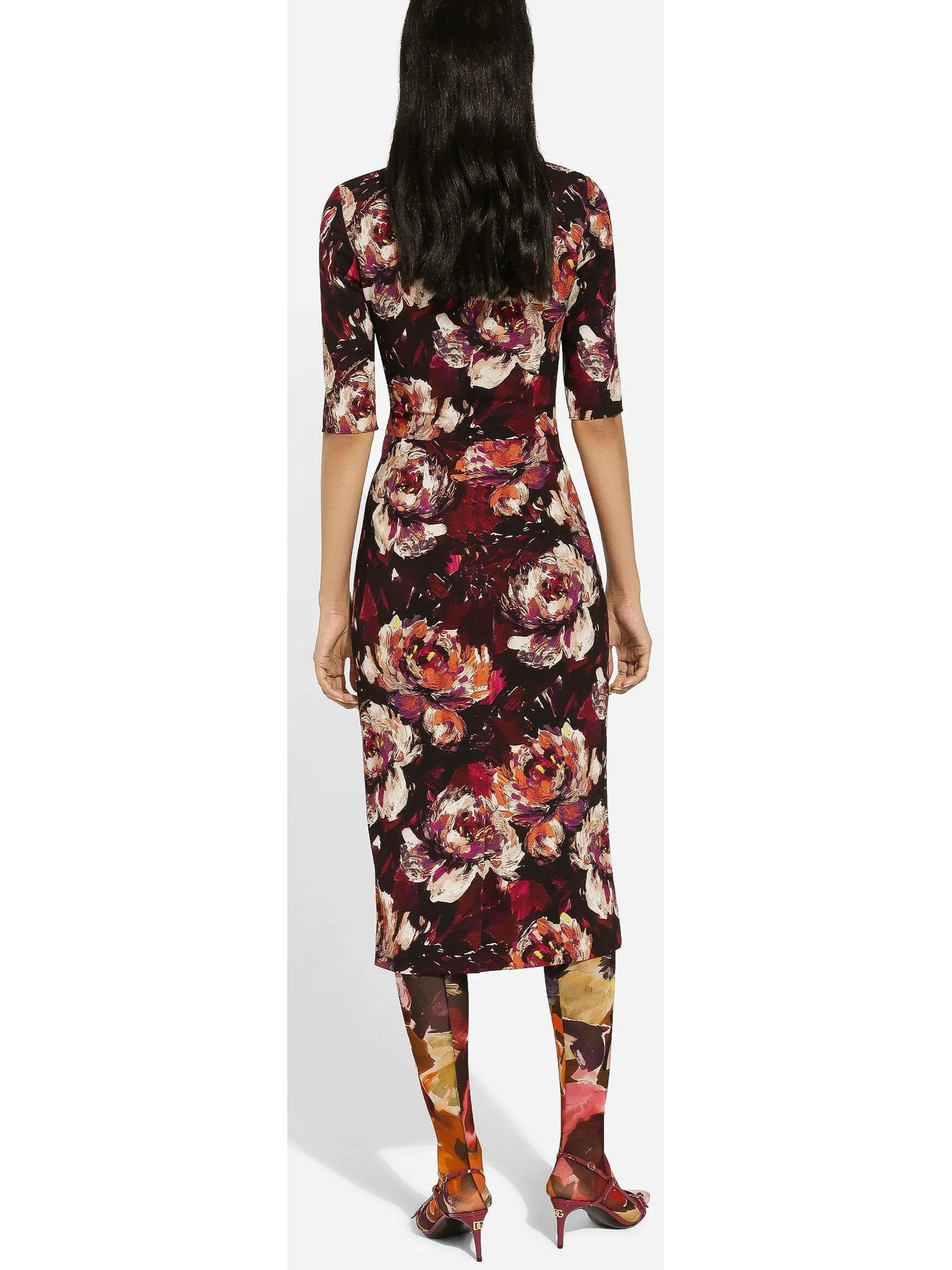 Cady Sheath Dress with Peony Print - Dresses