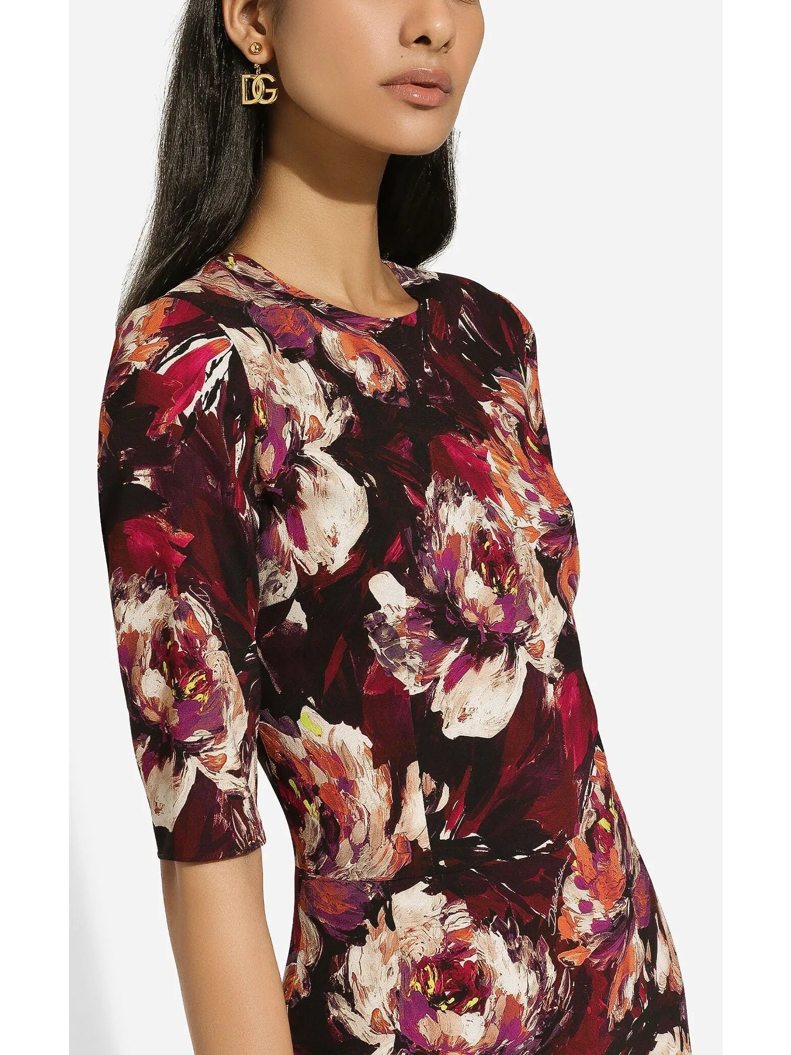 Cady Sheath Dress with Peony Print - Dresses