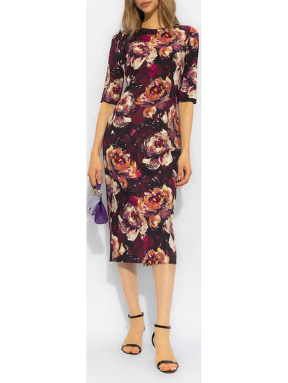 Cady Sheath Dress with Peony Print - small - Dresses