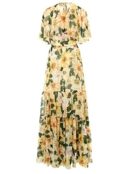 Camellia Print Chiffon Max Dress - Dresses