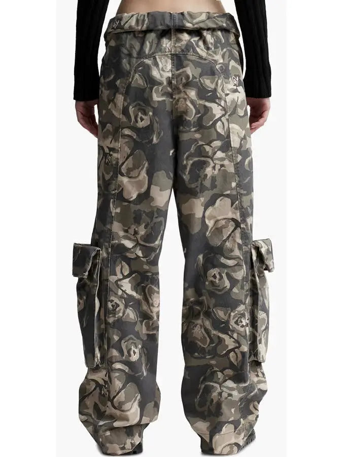 Camouflage Cargo Pants with Rolled Waist - Jeans & Pants