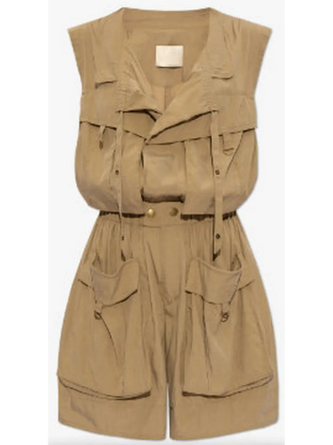 Cargo Short Jumpsuit in Khaki - Suits & Sets