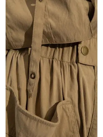 Cargo Short Jumpsuit in Khaki - Suits & Sets