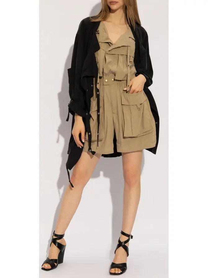 Cargo Short Jumpsuit in Khaki - Suits & Sets