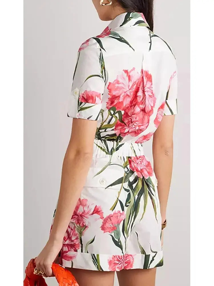 Carnation-Print Playsuit - Suits & Sets