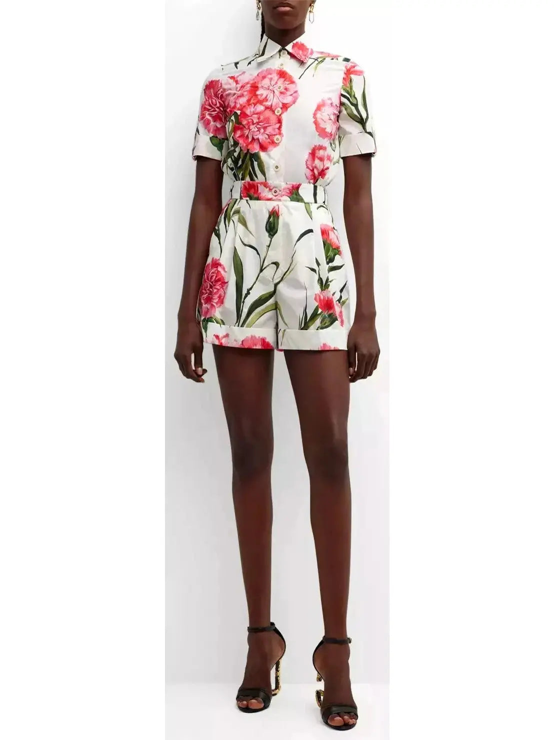 Carnation-Print Playsuit - Suits & Sets