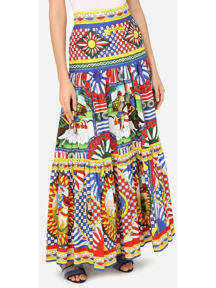 Carretto Print Crop Top and Skirt Set - Suits & Sets