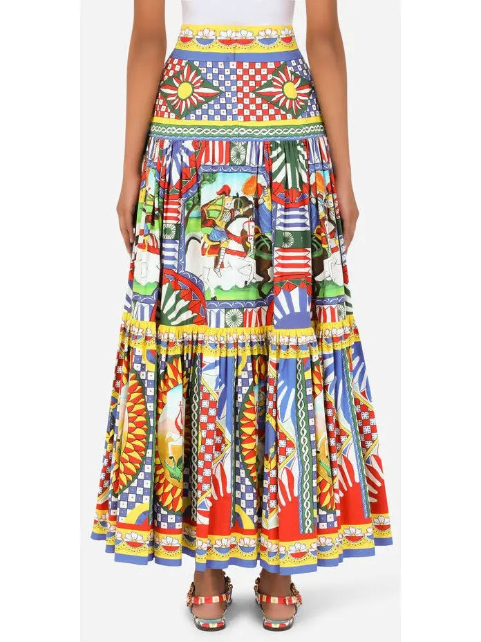 Carretto Print Crop Top and Skirt Set - Suits & Sets