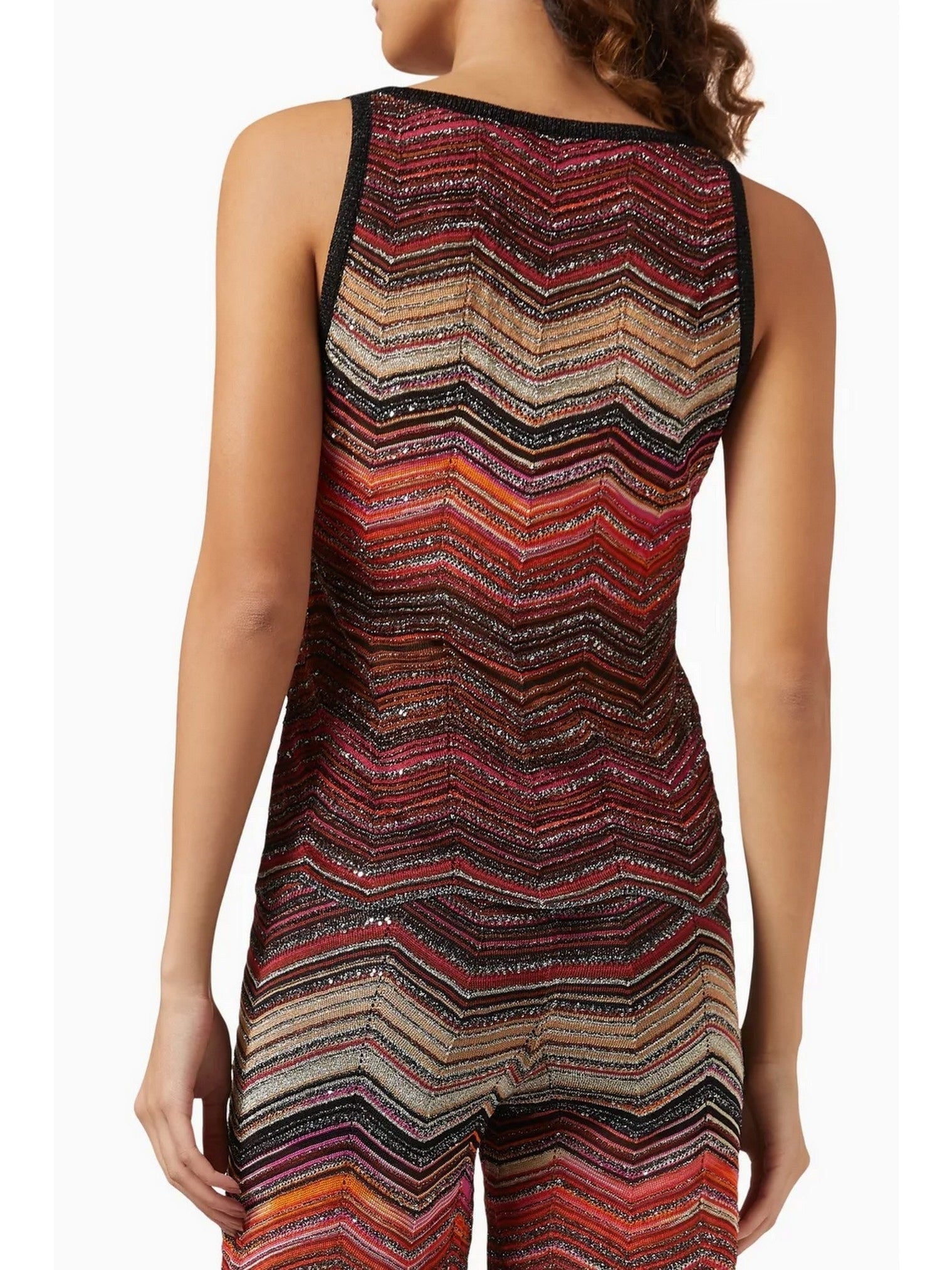 Chevron Glitter Cropped Tank and Pant Set - Suits & Sets