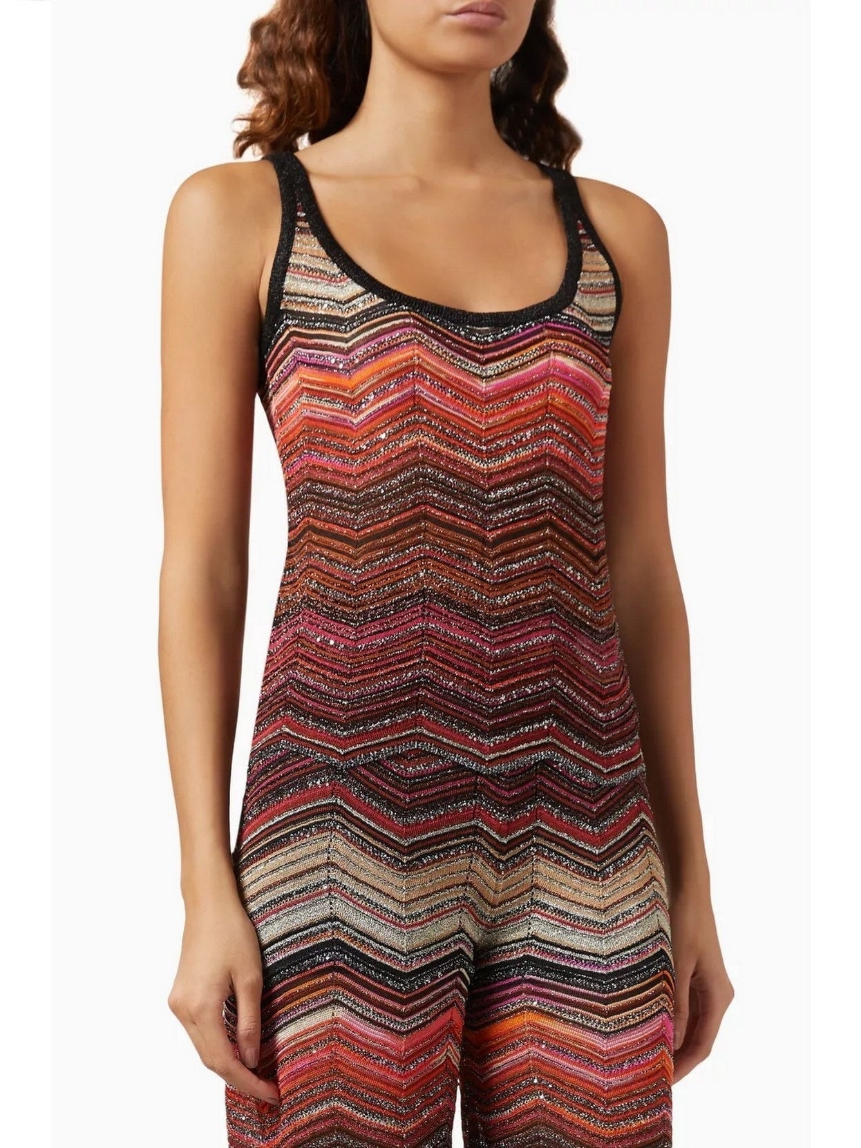 Chevron Glitter Cropped Tank and Pant Set - Suits & Sets
