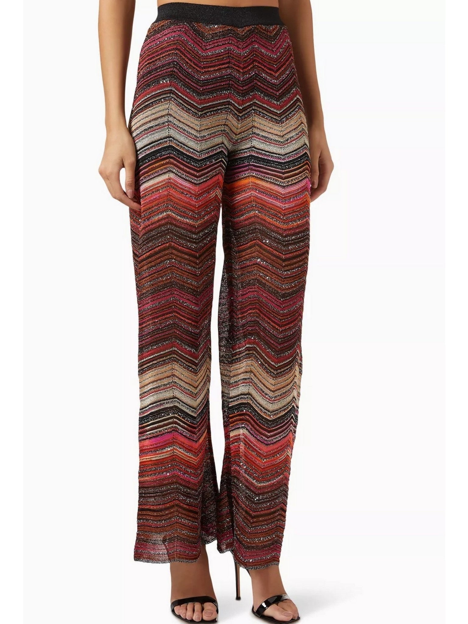 Chevron Glitter Cropped Tank and Pant Set - Suits & Sets