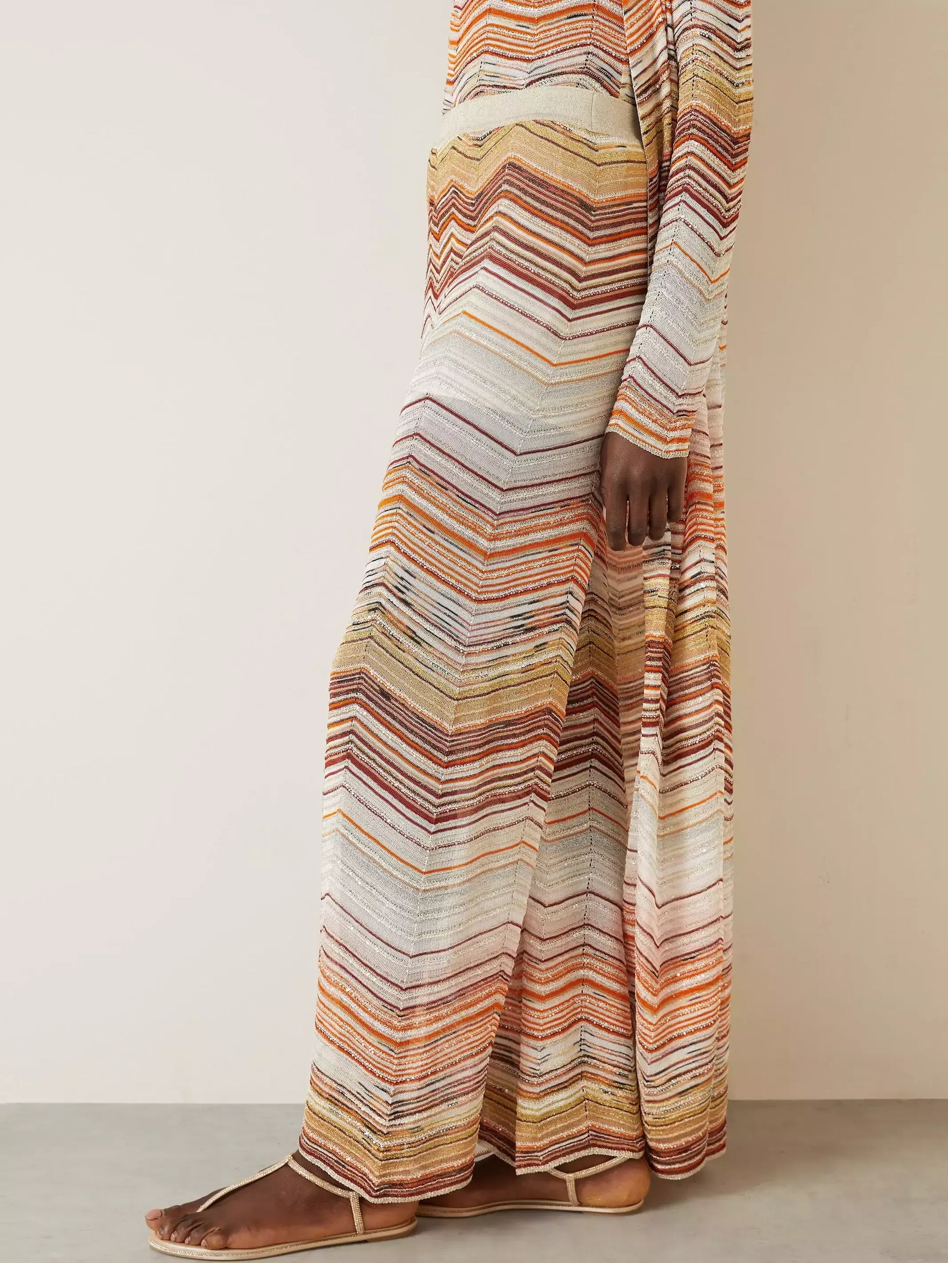 Chevron Knit Cropped Tank and Pant Set - Suits & Sets