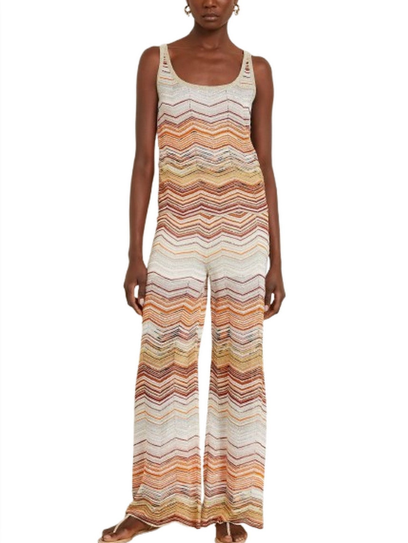 Chevron Knit Cropped Tank and Pant Set - Suits & Sets