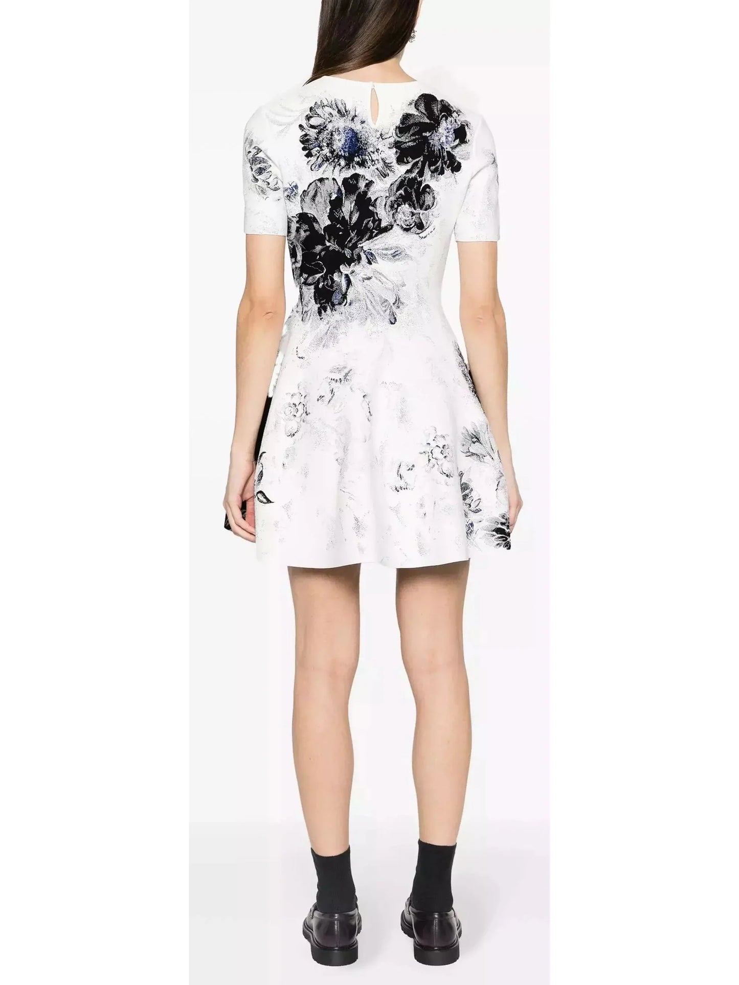 Chiaroscuro Floral Print Short Dress - Dresses