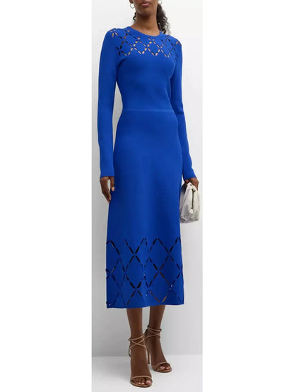 Cobalt Cut-Out Midi Dress - Dresses