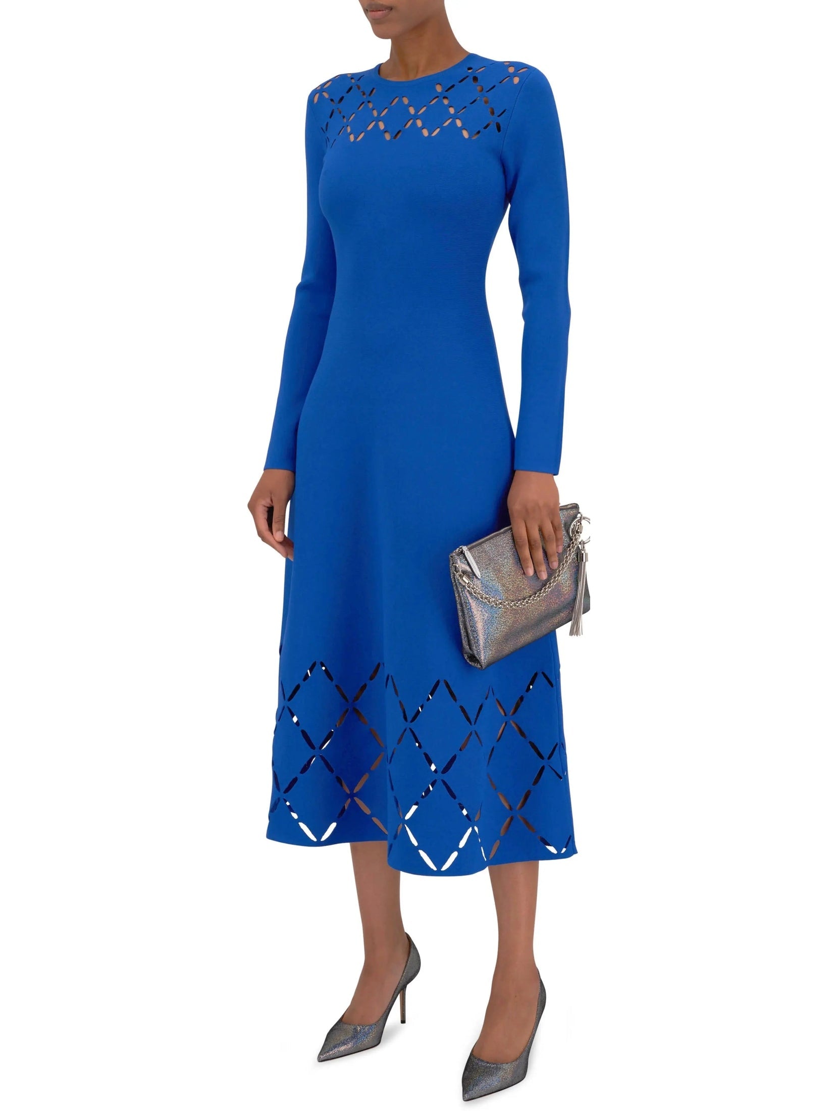 Cobalt Cut-Out Midi Dress - small - Dresses