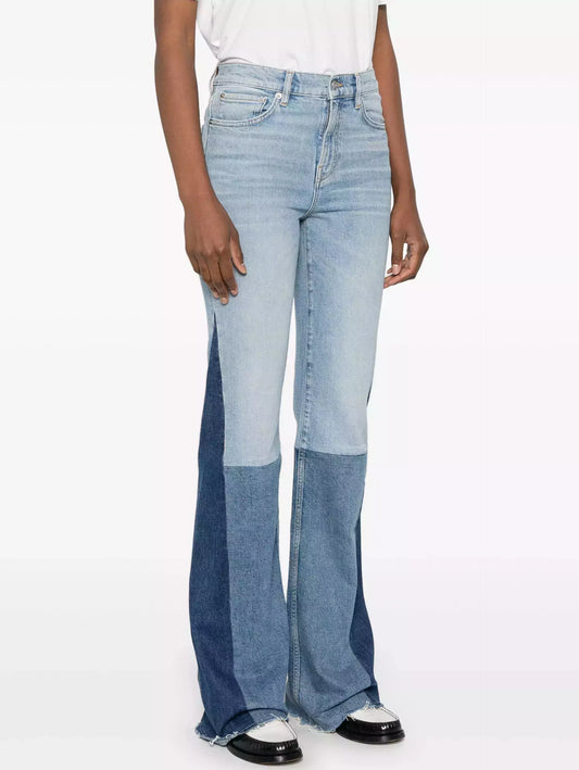Color-Block Flared Jeans - Medium - Jeans & Pants