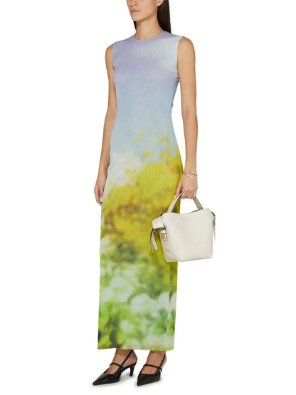 Column Dress In Blurred Print - Dresses