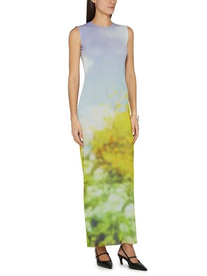 Column Dress In Blurred Print - Dresses