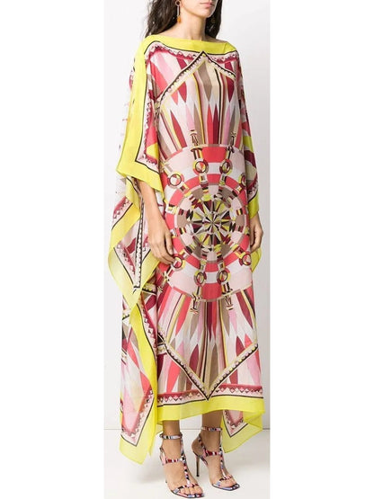 Corallo Printed Beach Chiffon Kaftan - Dresses