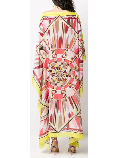 Corallo Printed Beach Chiffon Kaftan - Dresses