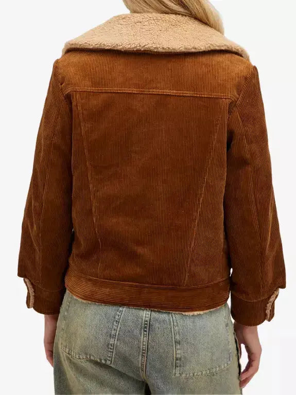 Corduroy Jacket with Shearling Trim - Jackets