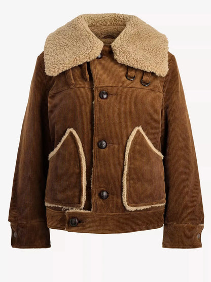 Corduroy Jacket with Shearling Trim - Jackets