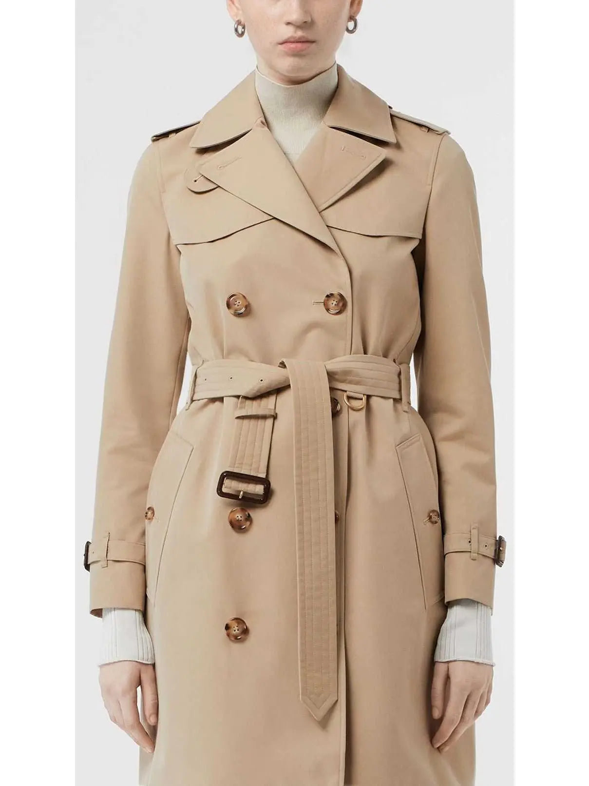 Cotton Gabadine Trench Coat Beige