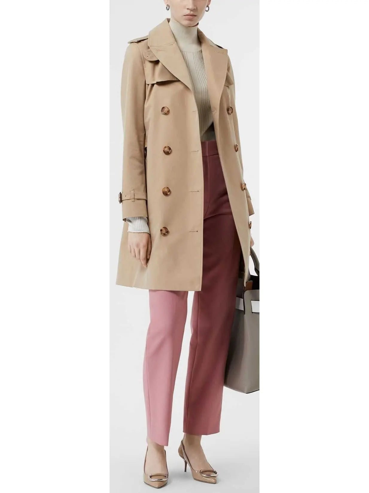 Cotton Gabadine Trench Coat Beige