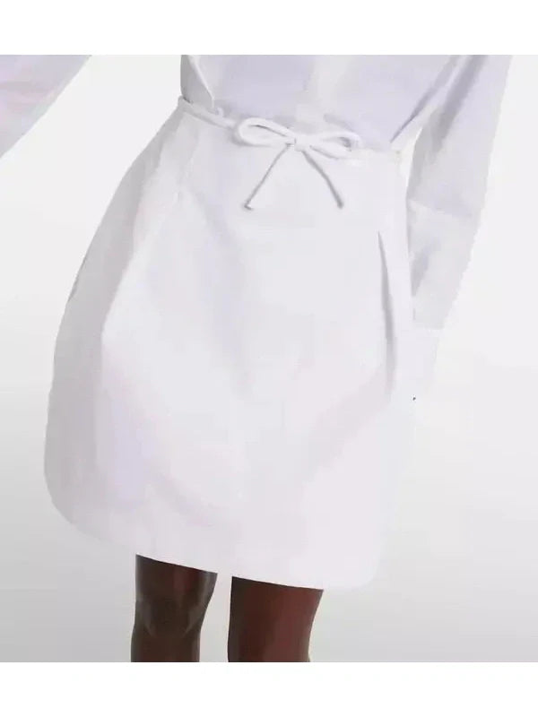 Cotton Poplin Shirt Dress in White - Dresses