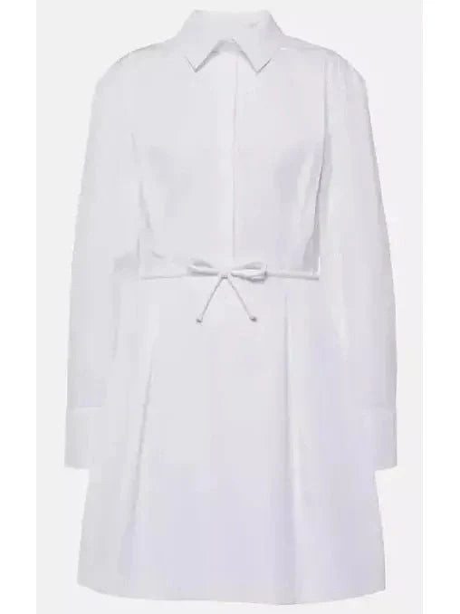 Cotton Poplin Shirt Dress in White - Dresses