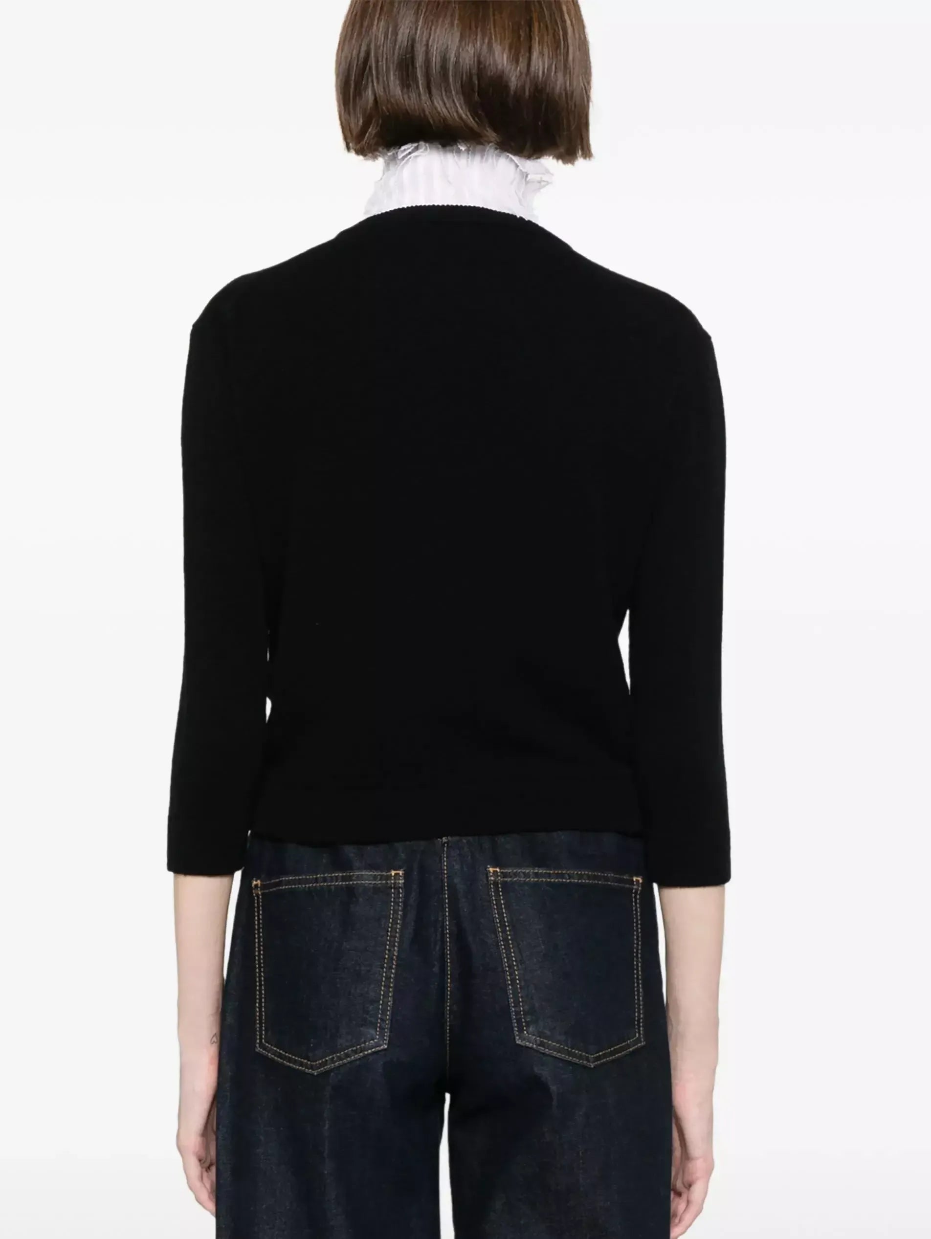 Cropped Cardigan with Bow-Detail - Sweaters & Knitwear