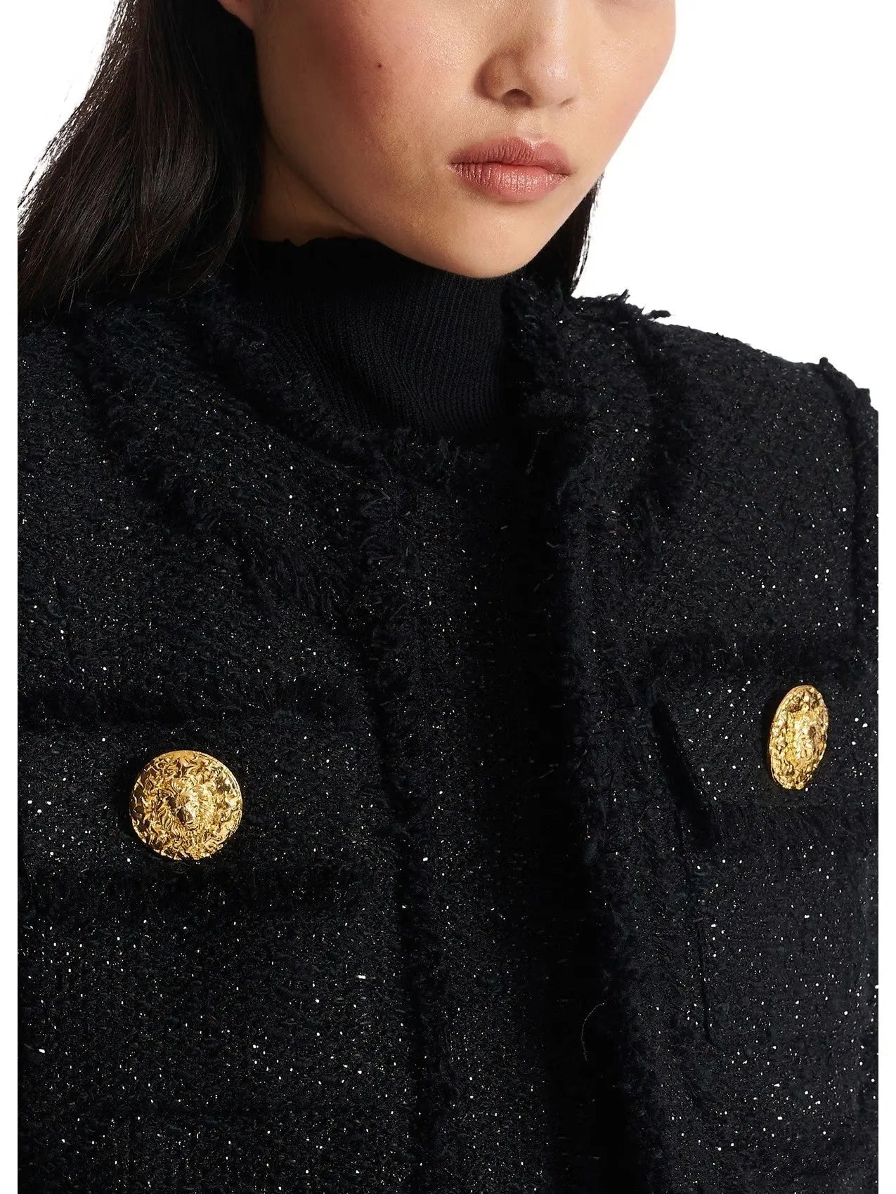 Cropped Lurex Tweed Jacket - Jackets