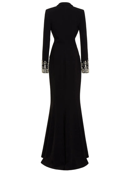 Crystal-Embellished Cady Blazer Dress/Gown - Dresses