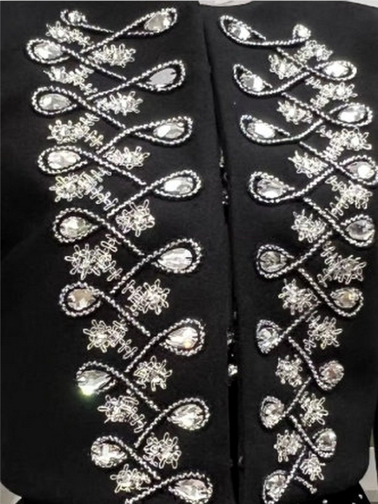 Crystal-Embellished Cropped Jacket - Jackets