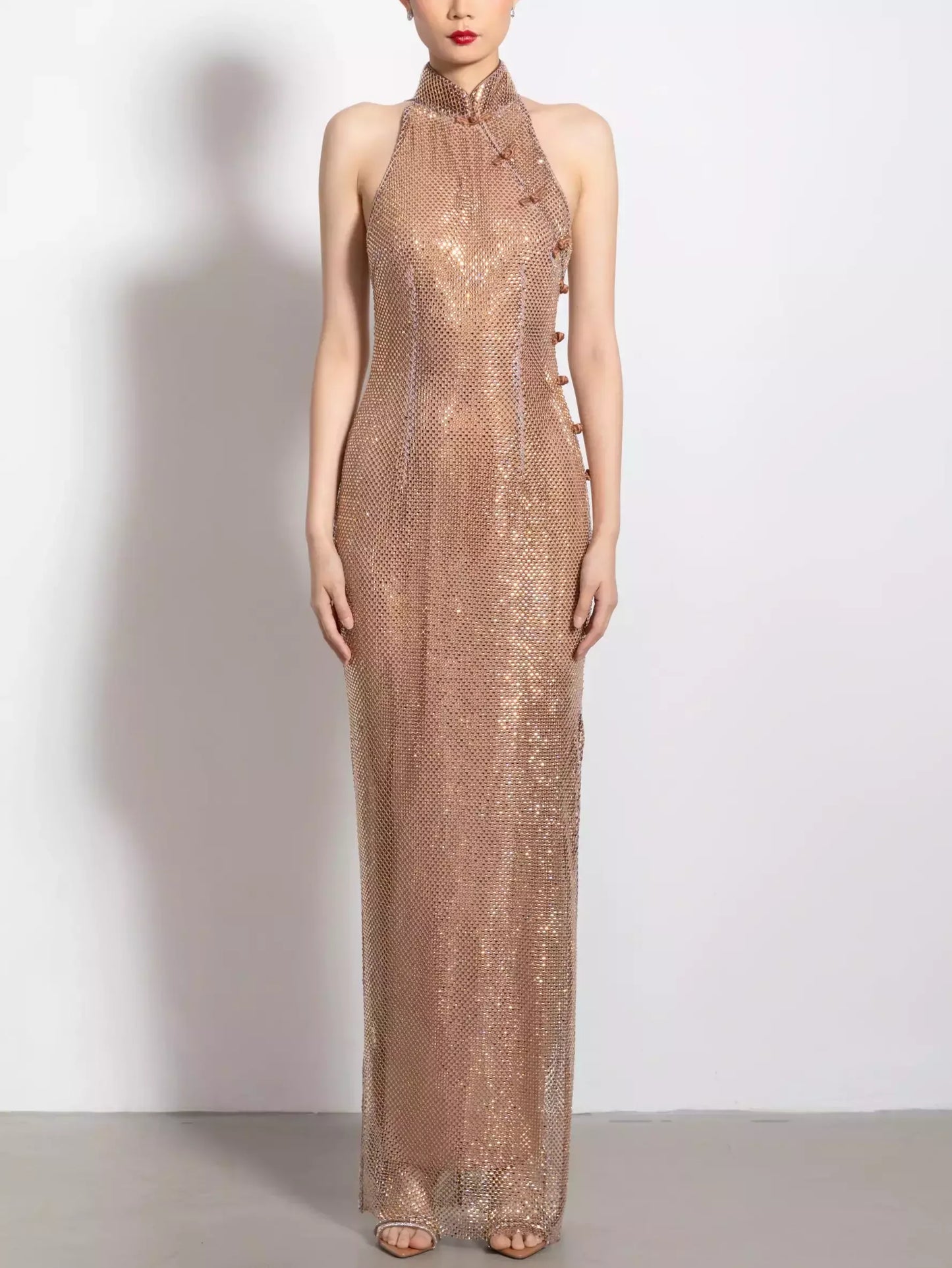 Crystal Net Dress with Chinese Knot Fastenings - Dresses