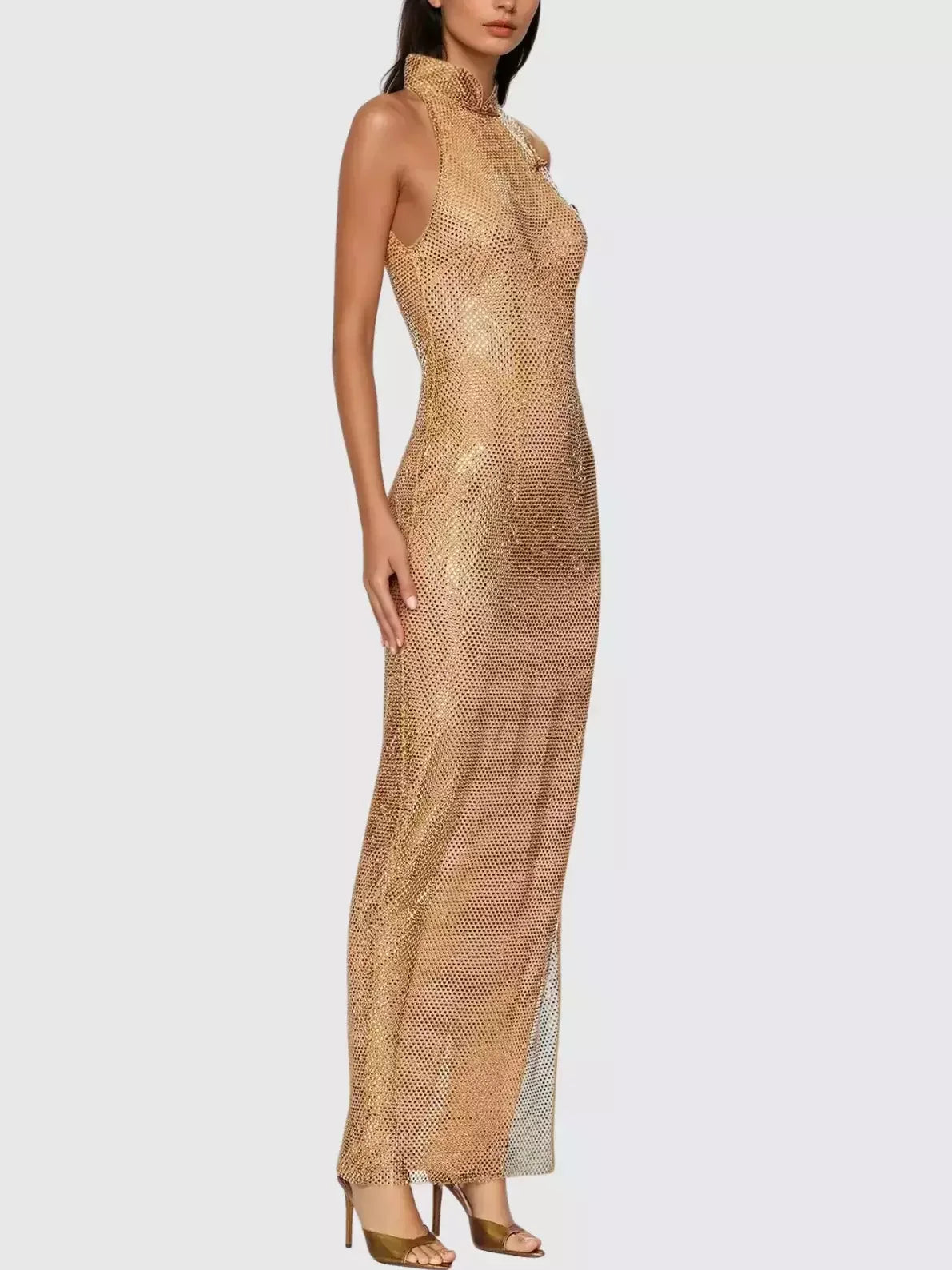 Crystal Net Dress with Chinese Knot Fastenings - Dresses