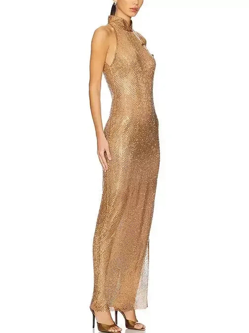 Crystal Net Dress with Chinese Knot Fastenings - Dresses