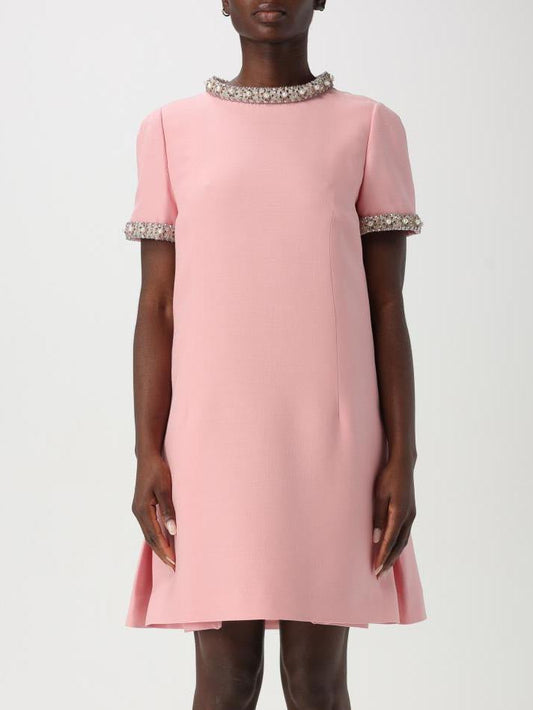 Crystal-Trimmed Short-Sleeve Shift Mini Dress - Dresses