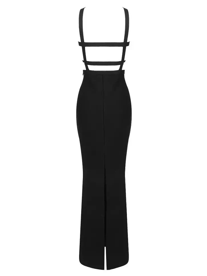 Cut-Out Black Gown - Dresses