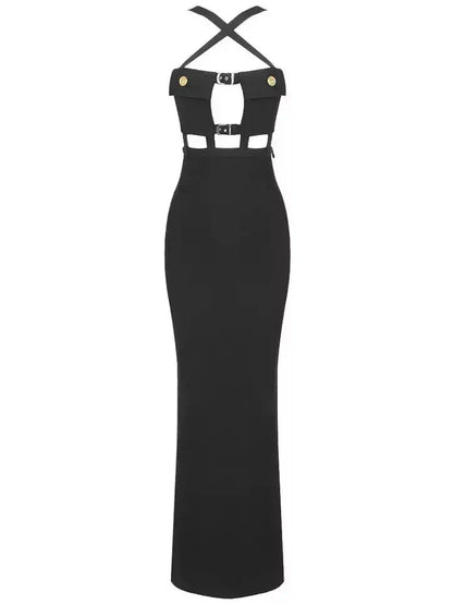 Cut-Out Black Gown - s - Dresses