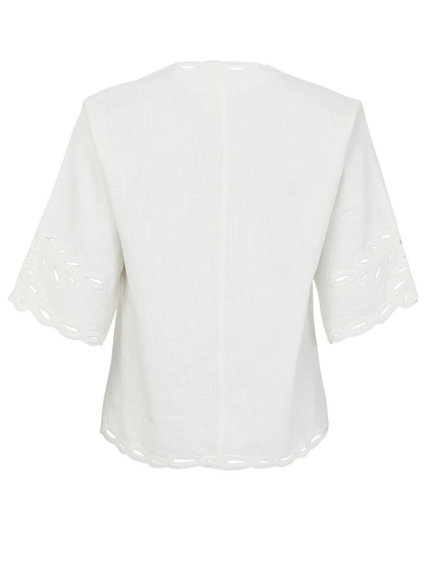 Cut-Out Embroidered Cotton T-Shirt and Short Set - Suits & Sets
