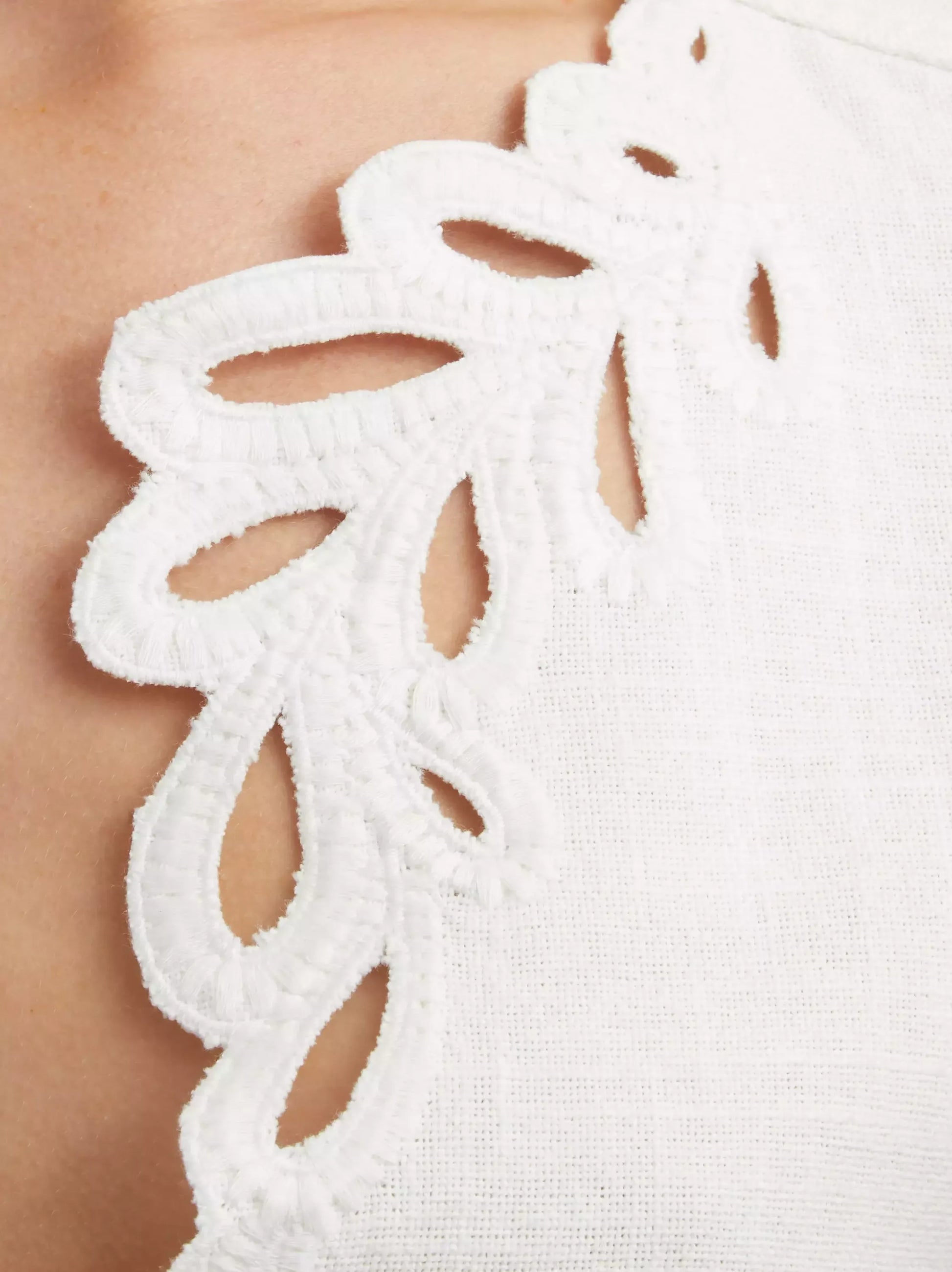 Cut-Out Embroidered Cotton T-Shirt and Short Set - Suits & Sets