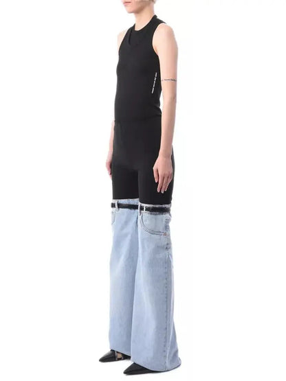 Denim Hybrid Flared Trousers - Jeans & Pants