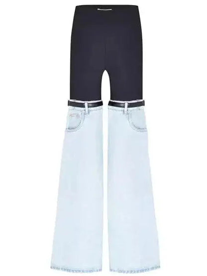 Denim Hybrid Flared Trousers - Jeans & Pants