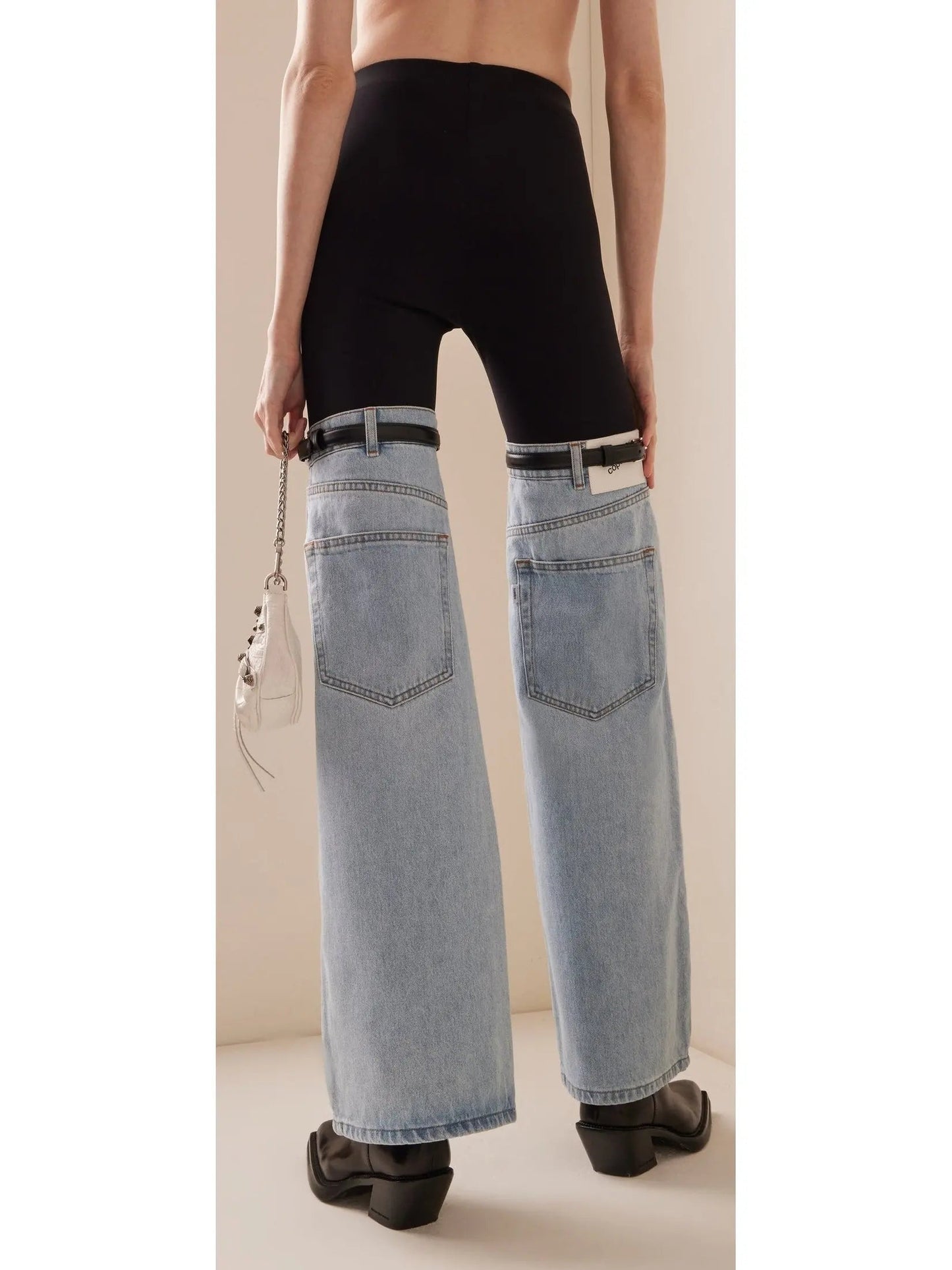 Denim Hybrid Flared Trousers - Jeans & Pants